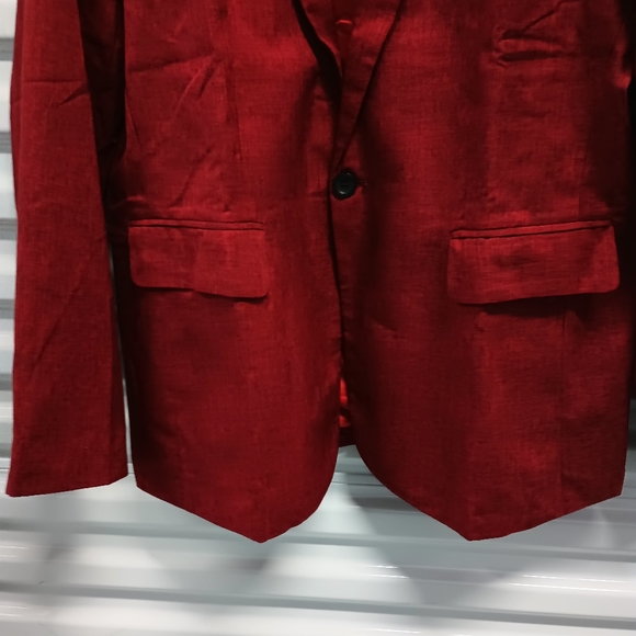 New Geek Lightning Red Single Button Dual Vent Blazer Sportcoat Size Large - Picture 14 of 14
